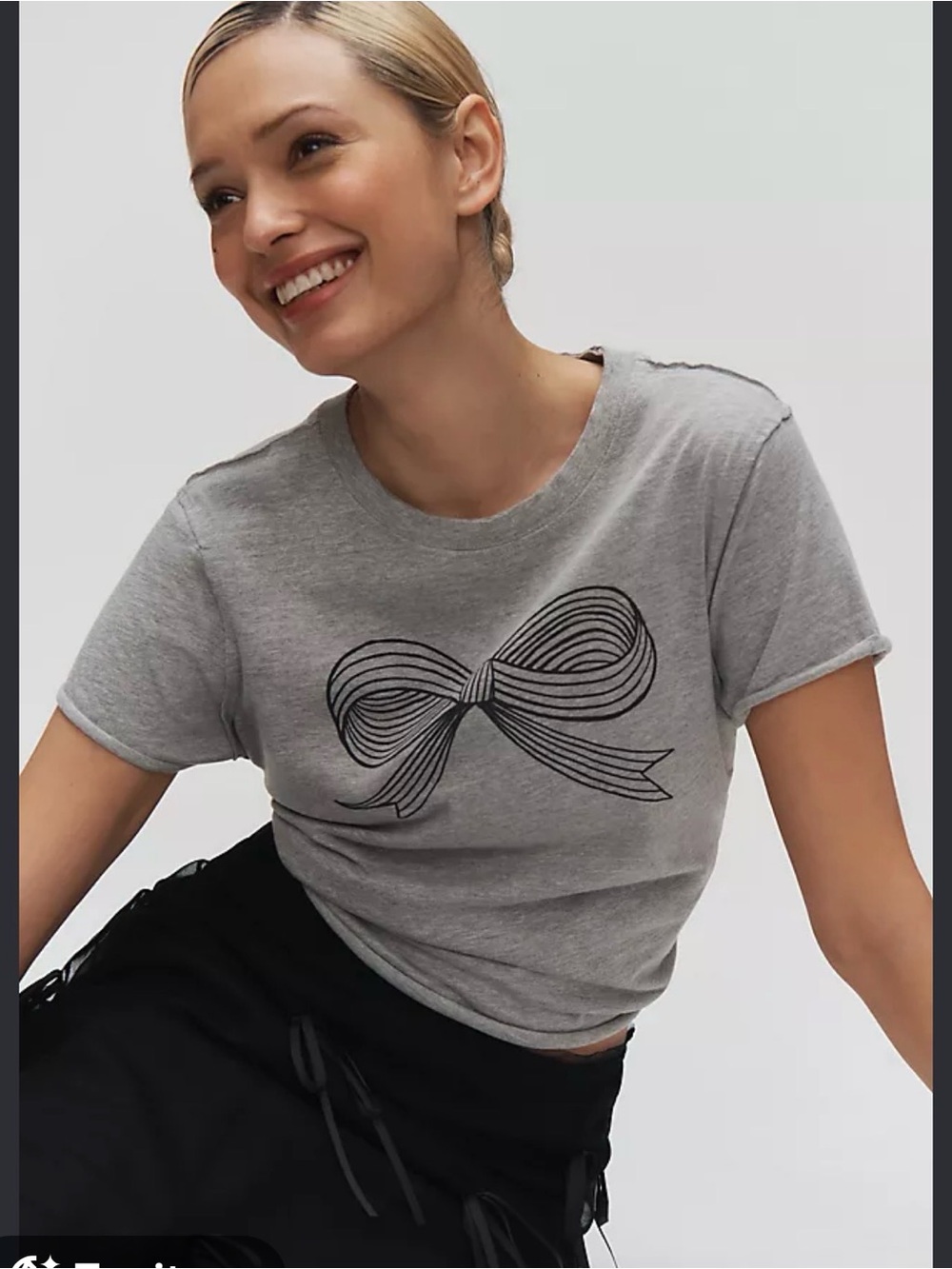 Anthropologie Roomytown Bow Graphic Tee